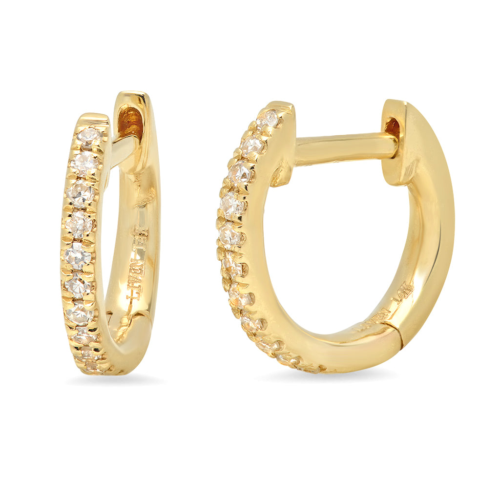 Mini Diamond Huggie Hoop Earrings