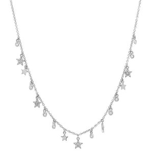 Dangle Stars and Bezels Diamond Necklace