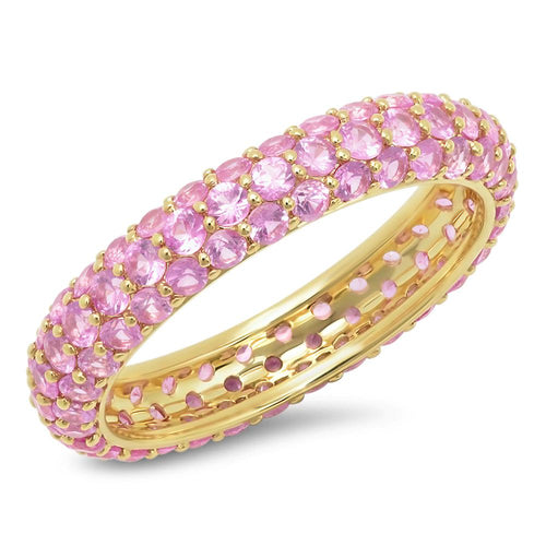 Gemstone Pave Domed Ring