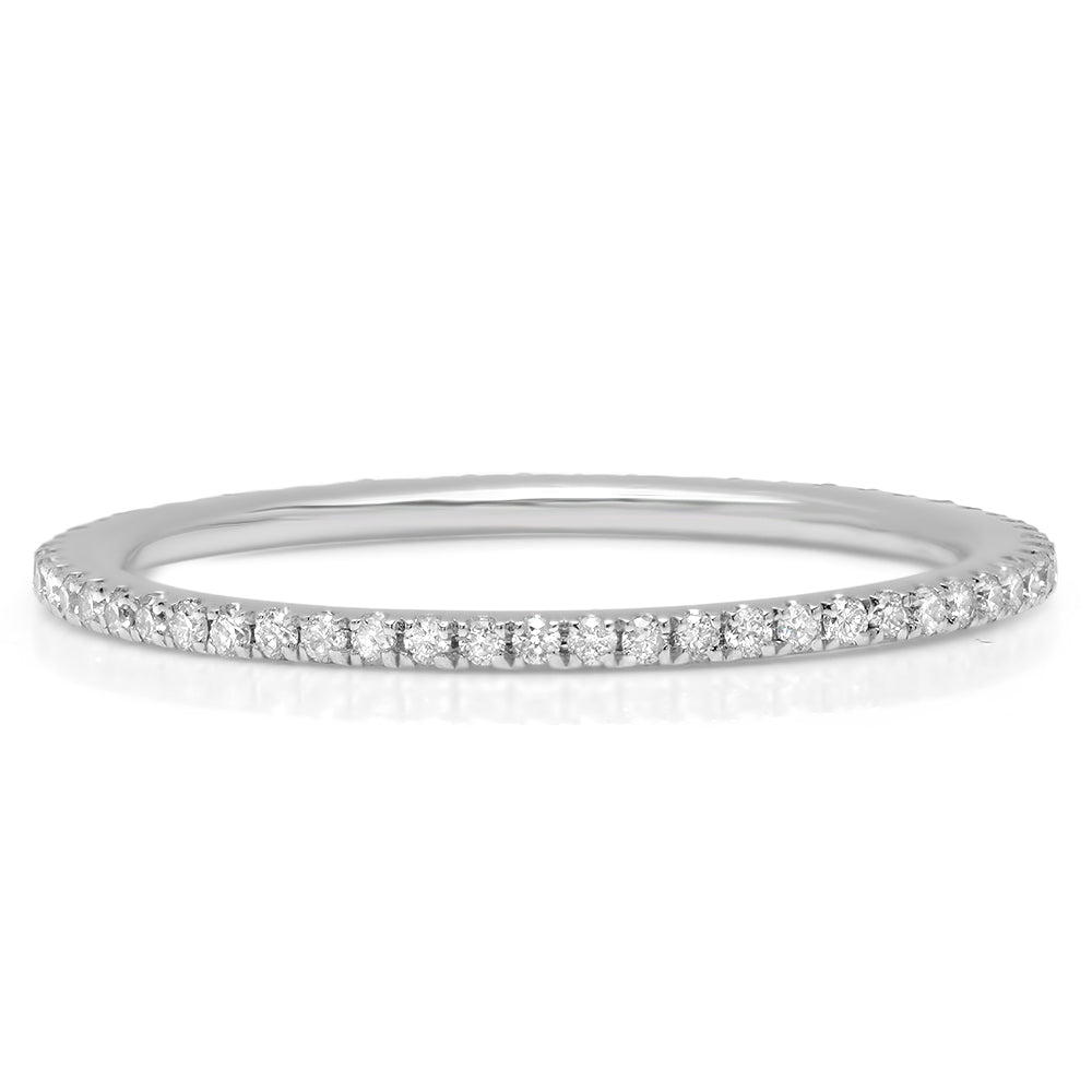 Gold Micro Pave Diamond Eternity Band Ring