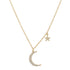 Diamond Moon & Star Charm Necklace