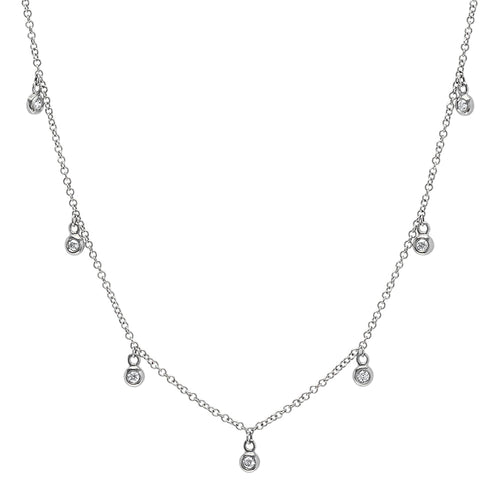 7 Bezel Diamond Droplets Necklace