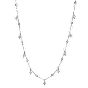 Delicate Diamond Shaped Dangles Necklace