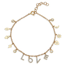 Diamond Love Mini Charm Bracelet