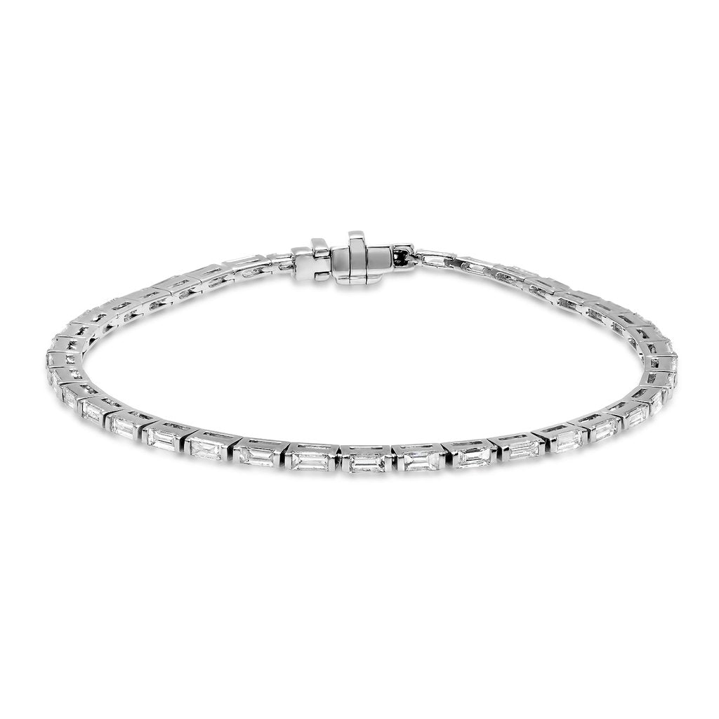 Baguette Diamond Tennis Bracelet 6.5 Carat Weight. Available in Lab Grown  and Natural Diamond. - Etsy