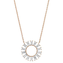 Diamond Baguette Flower Wheel Necklace
