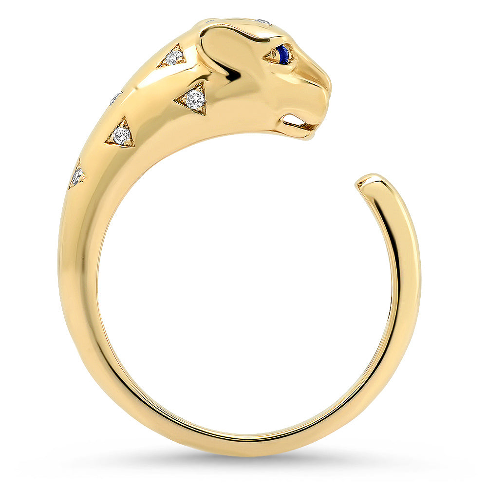 Scattered Diamond Panther Ring