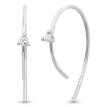 Single Diamond Modern Hook Earrings