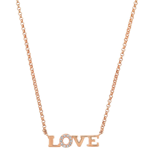 Delicate Diamond Love Nameplate Necklace