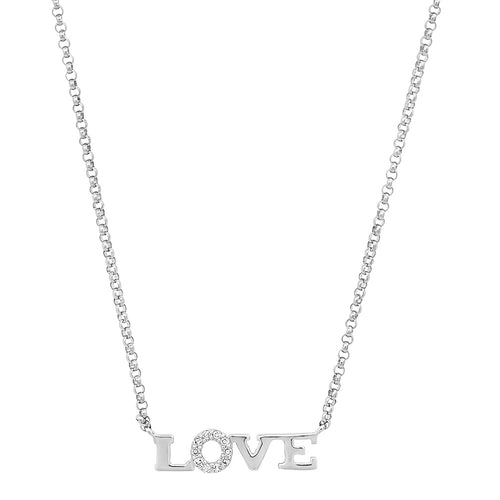Delicate Diamond Love Nameplate Necklace