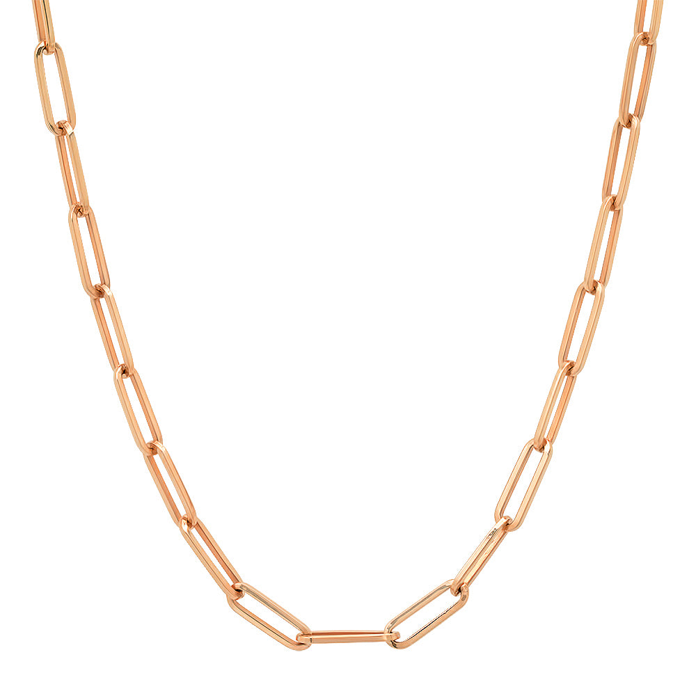 Essential Medium Paper Clip Link Drawn Gold Cable Chain (hollow)