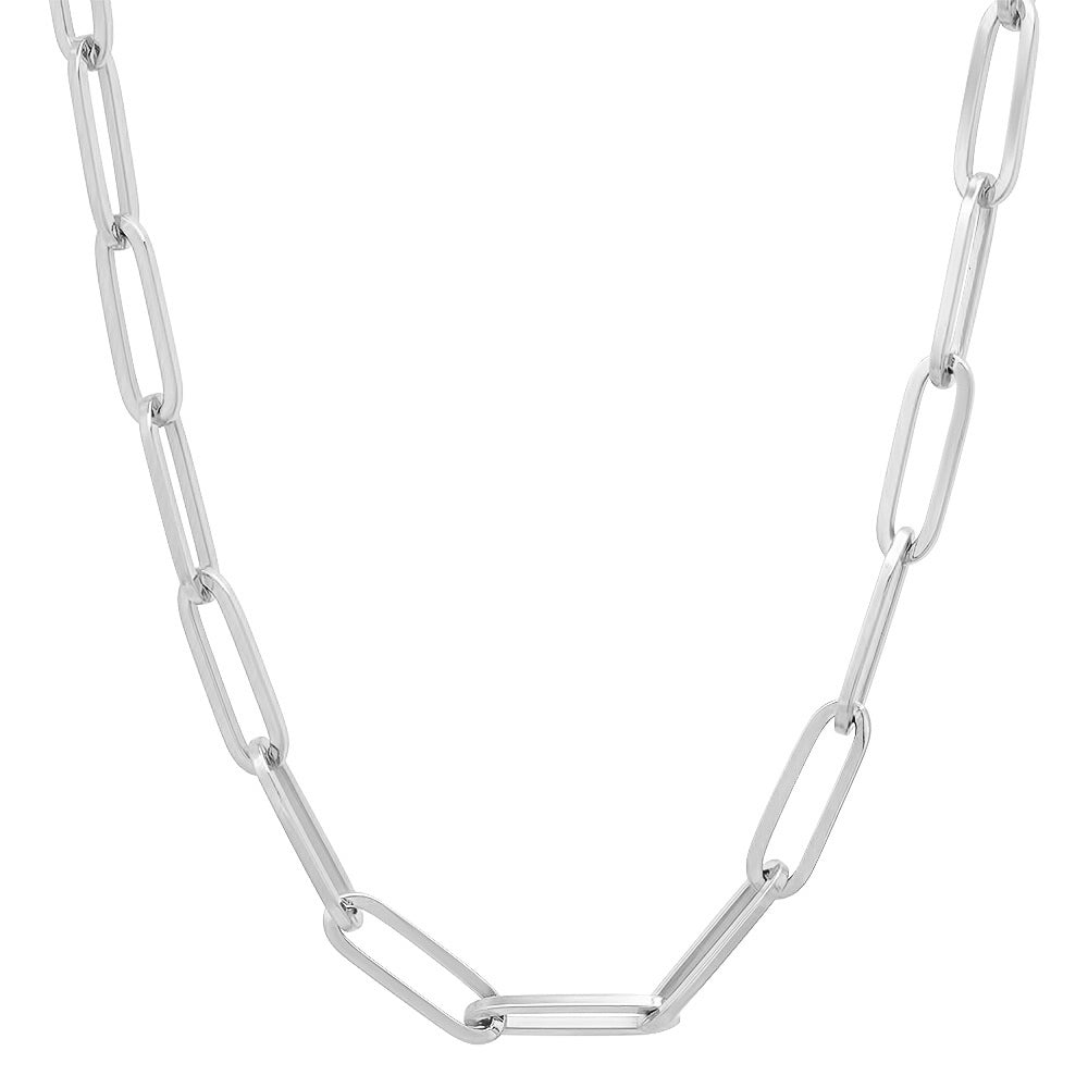 Grande Luxe Paperclip Link Drawn Gold Cable Chain Necklace (solid)