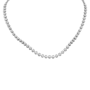 Diamond Baguette Cluster Illusion Necklace