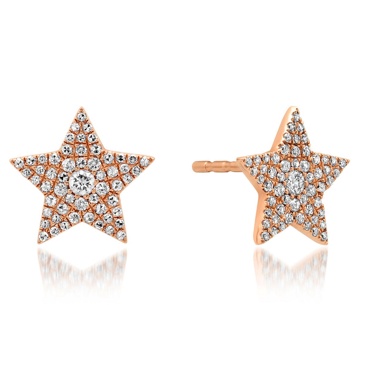 Pave Diamond Large Star Stud Earrings