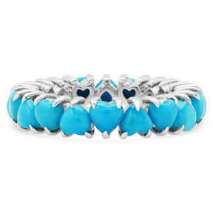 Turquoise Heart Eternity Band Ring