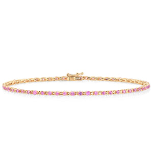 Delicate Pink Sapphire Tennis Bracelet