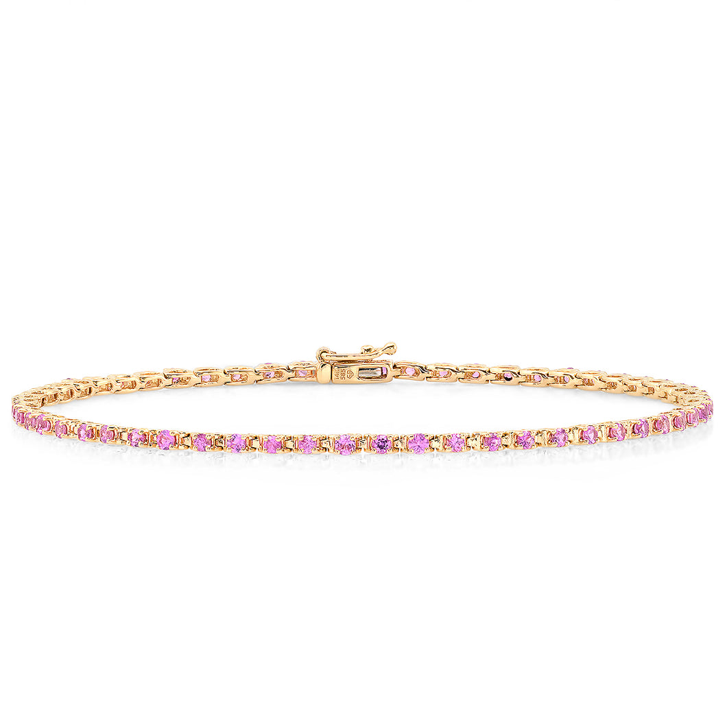 7.30ct natural Pink Sapphire diamond bracelet 14kt g/vs tennis – Avis  Diamond Galleries
