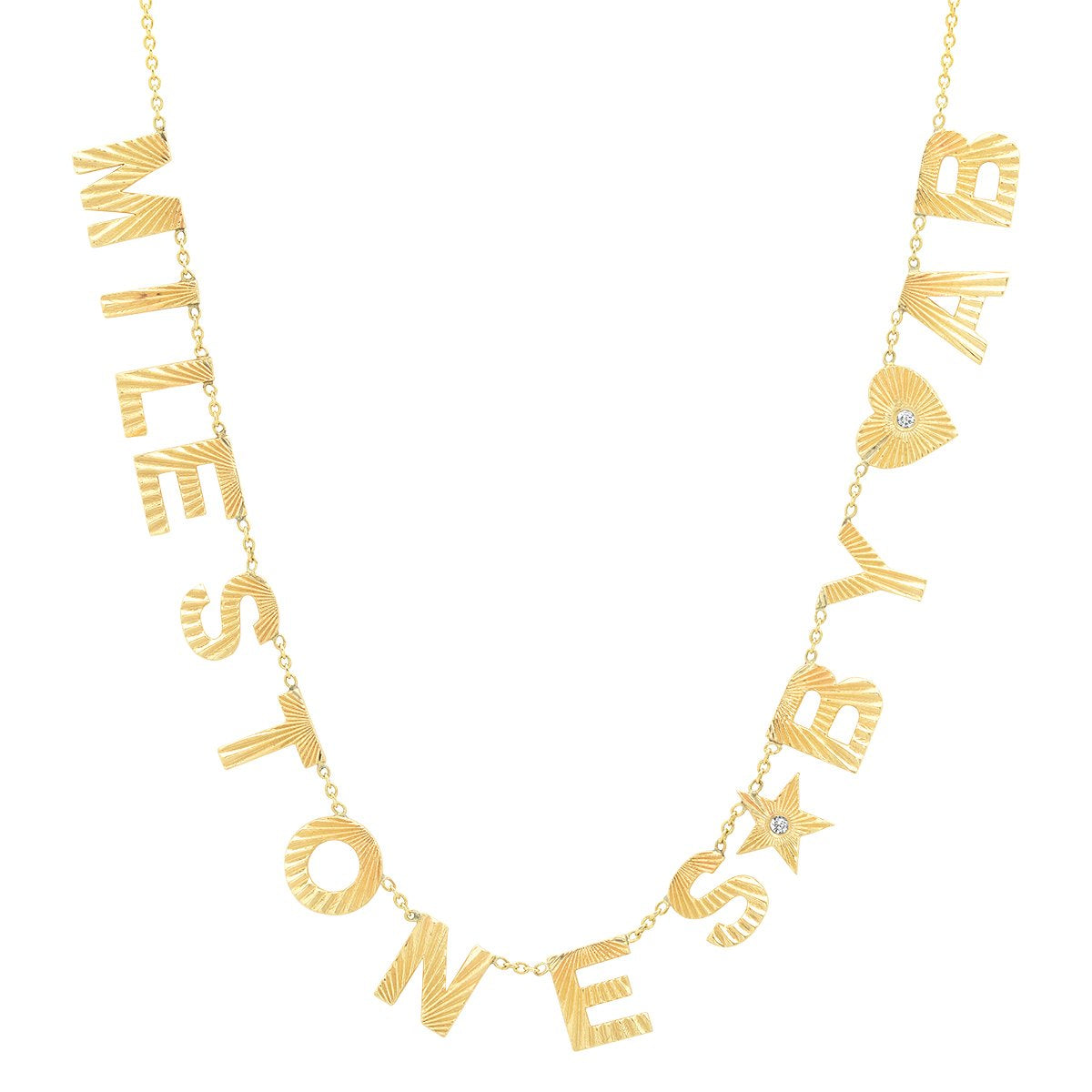 Personalized You Are My Sunshine Fluted Initial Name Necklace