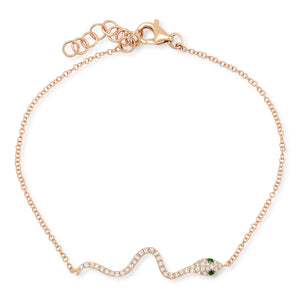 Skinny Diamond Snake Chain Bracelet