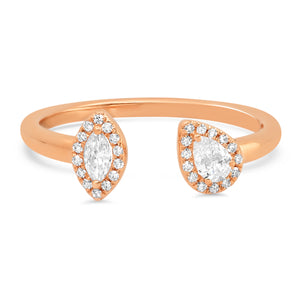 Marquis & Pear Shaped Diamonds Open Ring
