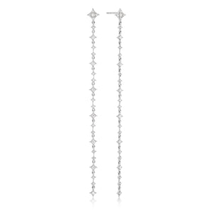 Long Diamond Quatrefoil Swing Earrings