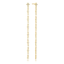 Long Diamond Quatrefoil Swing Earrings