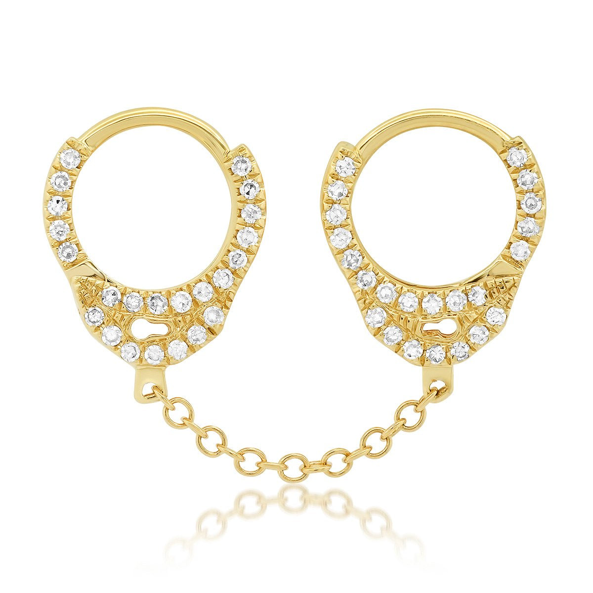 Single Diamond Handcuff Earring