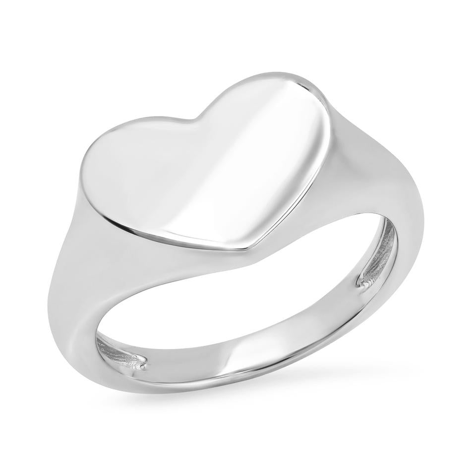 Gold Smushed Heart Pinky Ring