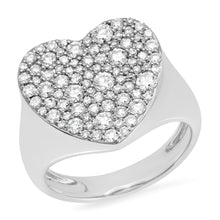 Diamond  Heart Signet Ring