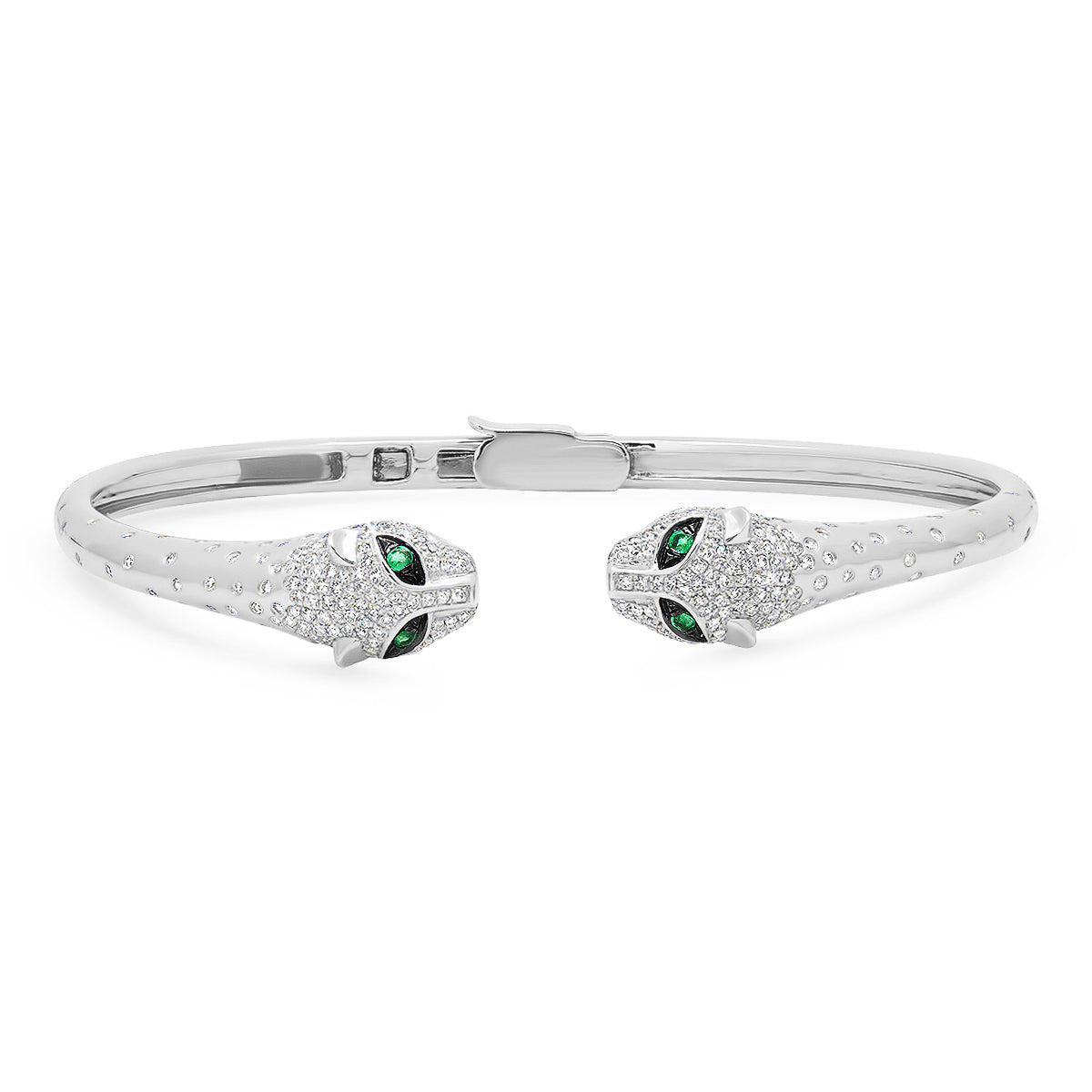 Scattered Diamond Panther Cuff Bracelet