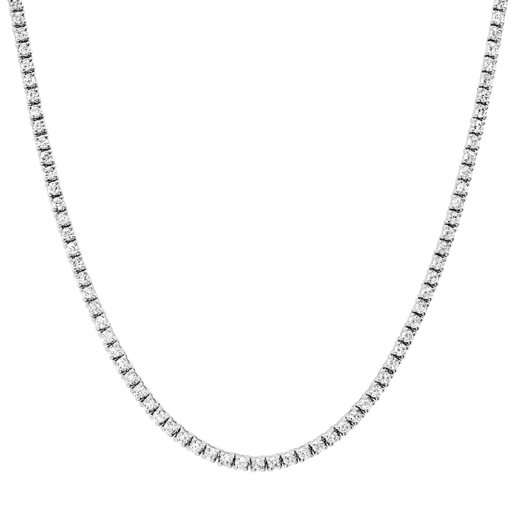 Perfect Four Prong Diamond Riviera Tennis Necklace