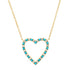 Diamond and Turquoise Open Heart Pendant Necklace