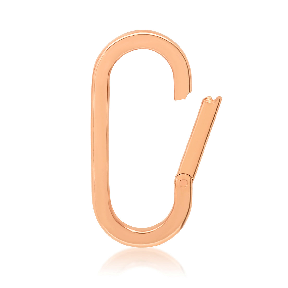 Large 14k High Polish Oval Charm Clip Holder Enhancer