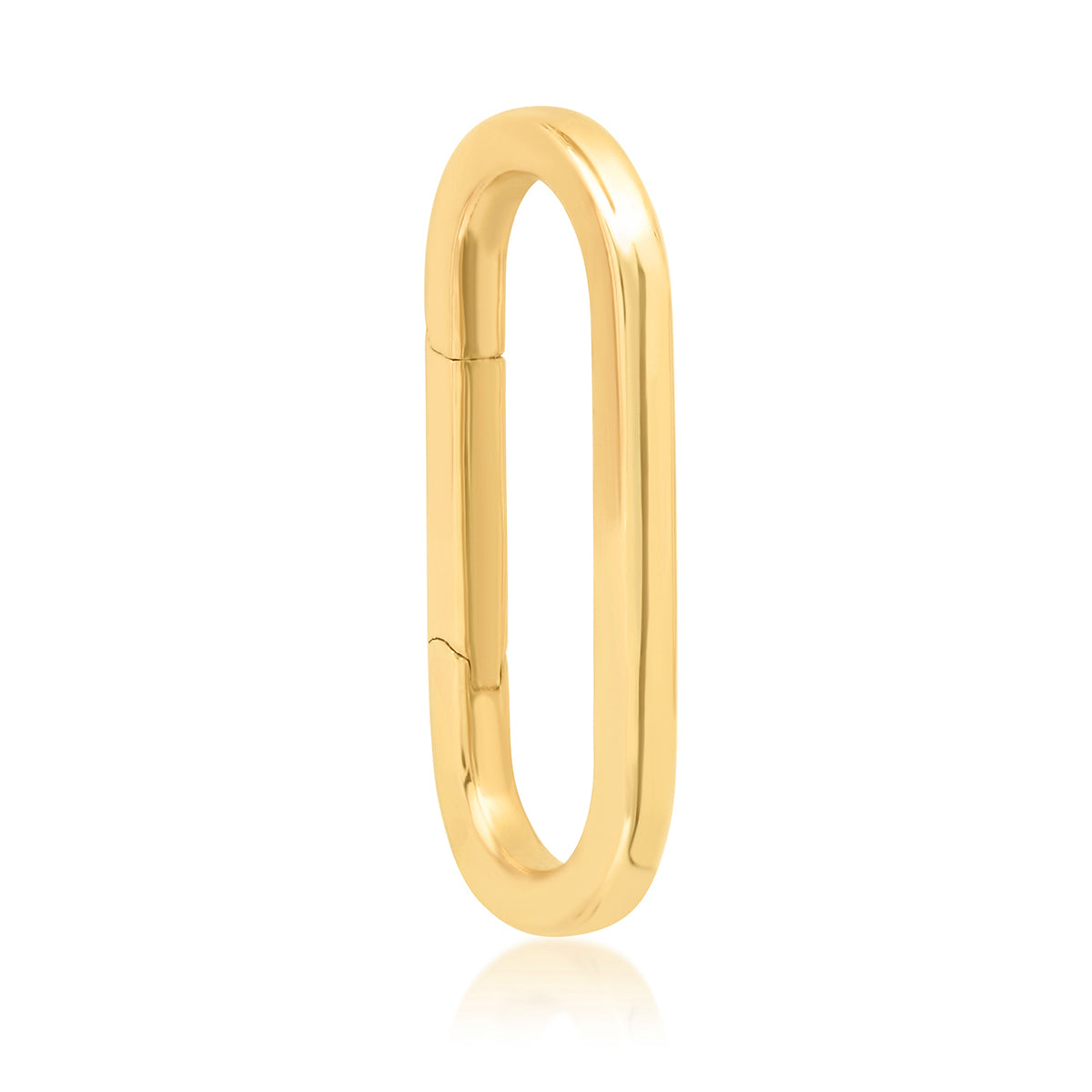 Large 14k High Polish Oval Charm Clip Holder Enhancer