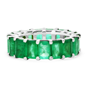 Jumbo Emerald Cut Emerald Eternity Band Ring