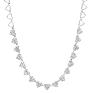 Pave Diamond Love of Hearts Necklace