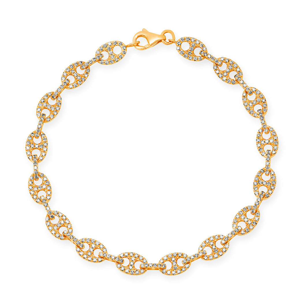 Diamond Mariner Chain Link Bracelet