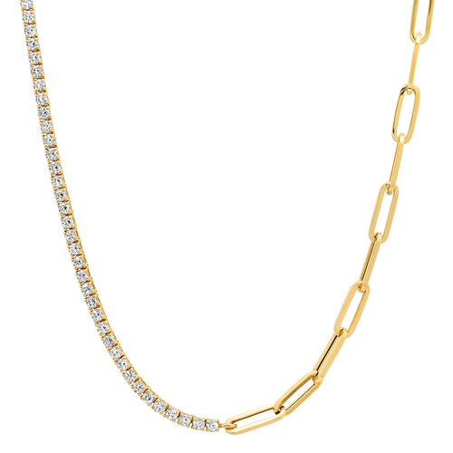 Best of Both 50/50 Diamond Tennis / Chain Necklace