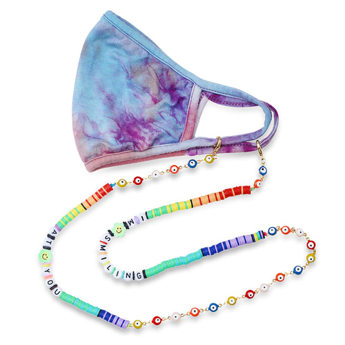 I'm Smiling At You Rainbow & Evil Eye Mask Chain