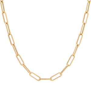 Essential Thin Paper Clip Link Drawn Gold Cable Chain
