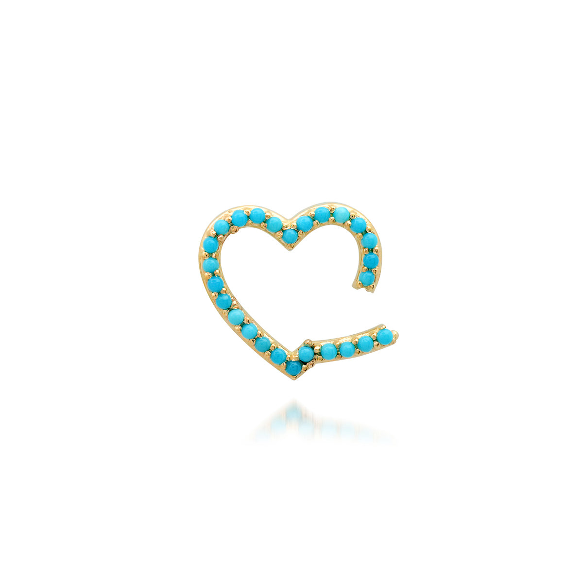 Double Sided Turquoise Heart Charm Clip Holder Enhancer