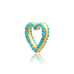 Double Sided Turquoise Heart Charm Clip Holder Enhancer