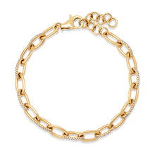 Gold & Diamond Link Chain Bracelet
