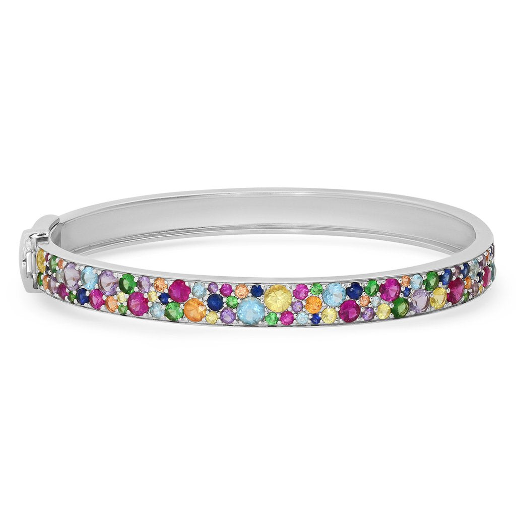 Multi Colored Rainbow Cluster Bangle