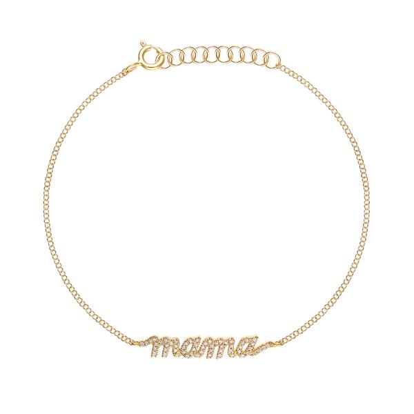 Diamond Cursive Mama Bracelet