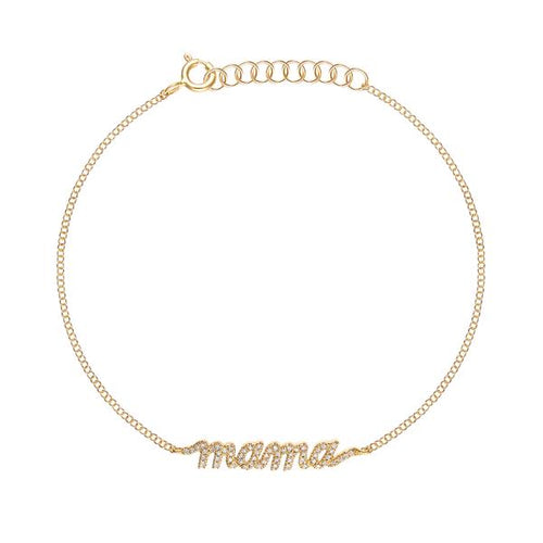 Diamond Cursive Mama Bracelet