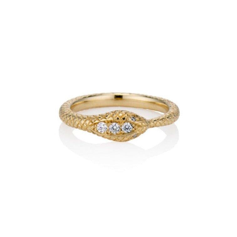 Grande Ouroboros Diamond Snake Band Ring