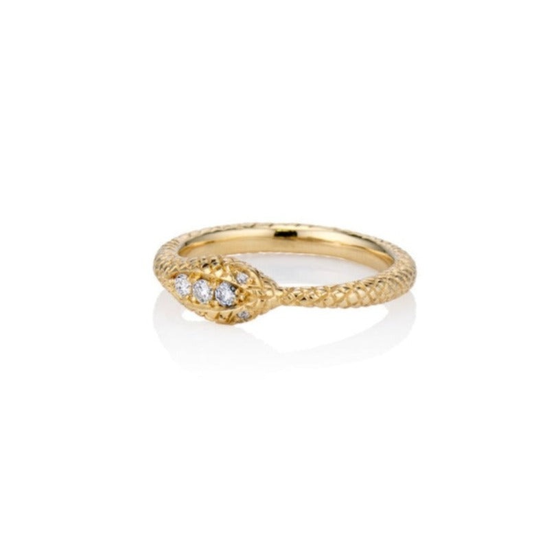 Grande Ouroboros Diamond Snake Band Ring