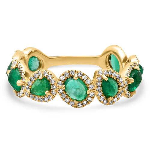 Emerald and Diamond Shape Ring