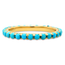 Turquoise Cabochon Eternity Stacking Ring